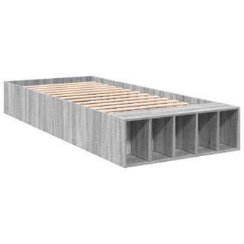 Bettgestell mit Stauraum Grau Sonoma 80 x 200 cm Holzwerkstoff