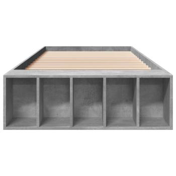 Bettgestell mit Stauraum Betongrau 80 x 200 cm Holzwerkstoff