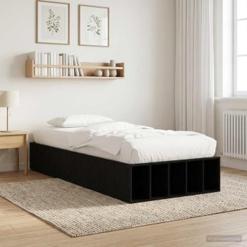 ARDEBO.de - Bettgestell mit Stauraum mit Regal Schwarze Eiche 80 x 200 cm