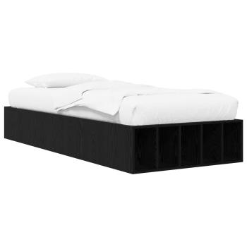 Bettgestell mit Stauraum mit Regal Schwarze Eiche 80 x 200 cm