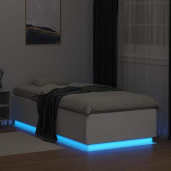 Bettgestell mit LED Weiß 80 x 200 cm Holzwerkstoff