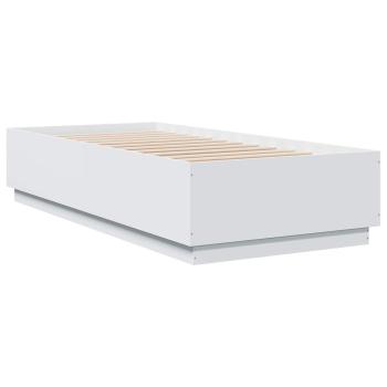 Bettgestell mit LED Weiß 80 x 200 cm Holzwerkstoff