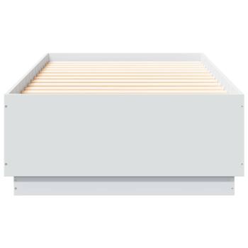 Bettgestell mit LED Weiß 80 x 200 cm Holzwerkstoff