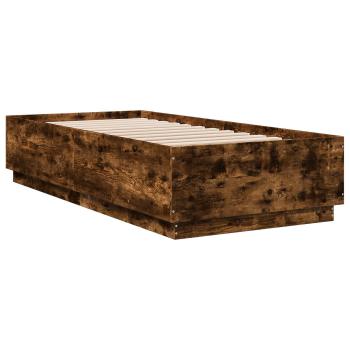 Bettgestell mit LED Geräucherte Eiche 80 x 200 cm Holzwerkstoff