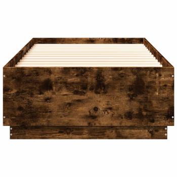 Bettgestell mit LED Geräucherte Eiche 80 x 200 cm Holzwerkstoff
