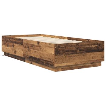 Bettgestell mit LED Altholz 80 x 200 cm Holzwerkstoff