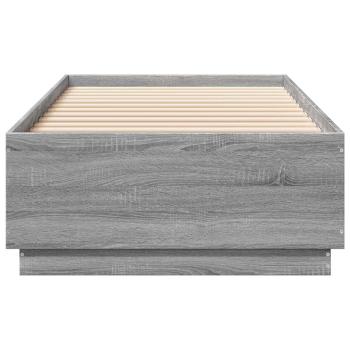 Bettgestell mit LED Grau Sonoma 80 x 200 cm Holzwerkstoff