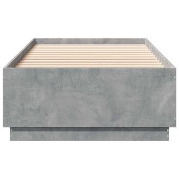 Bettgestell mit LED Betongrau 80 x 200 cm Holzwerkstoff