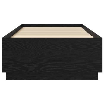 Bettgestell mit LED Schwarze Eiche 80 x 200 cm Holzwerkstoff