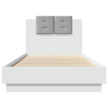 Bettgestell mit Kopfteil Weiß 80 x 200 cm Holzwerkstoff