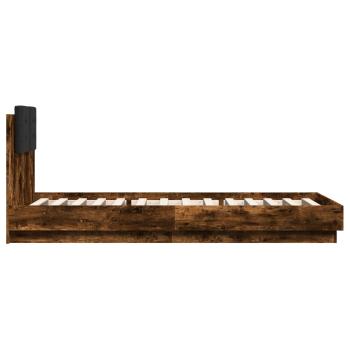 Bettgestell mit Kopfteil Geräucherte Eiche 80 x 200 cm
