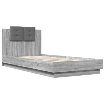 Bettgestell mit Kopfteil Grau Sonoma 80 x 200 cm Holzwerkstoff