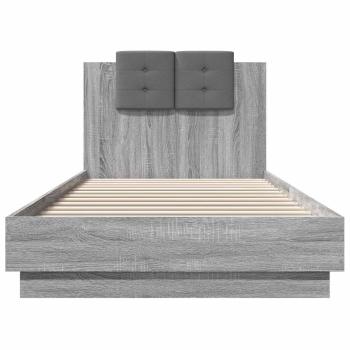 Bettgestell mit Kopfteil Grau Sonoma 80 x 200 cm Holzwerkstoff