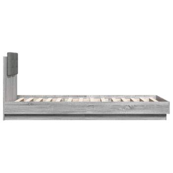 Bettgestell mit Kopfteil Grau Sonoma 80 x 200 cm Holzwerkstoff