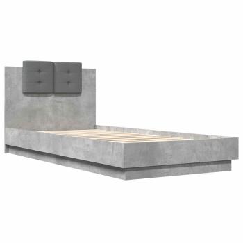 Bettgestell mit Kopfteil Betongrau 80 x 200 cm Holzwerkstoff