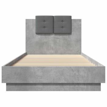 Bettgestell mit Kopfteil Betongrau 80 x 200 cm Holzwerkstoff
