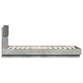 Bettgestell mit Kopfteil Betongrau 80 x 200 cm Holzwerkstoff
