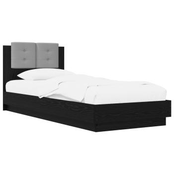 Bettgestell mit Kopfteil Schwarze Eiche 80 x 200 cm