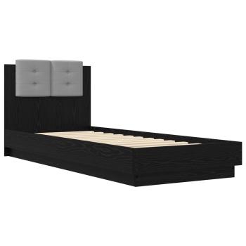 Bettgestell mit Kopfteil Schwarze Eiche 80 x 200 cm