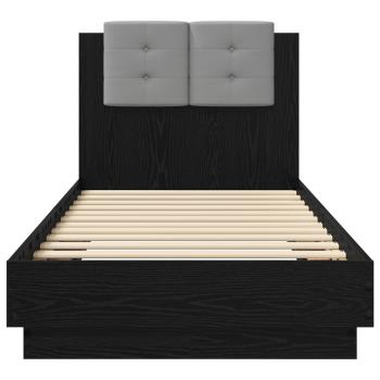 Bettgestell mit Kopfteil Schwarze Eiche 80 x 200 cm