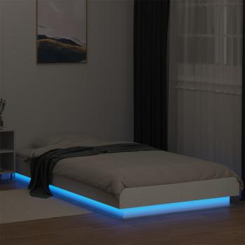 Bettgestell mit LED Weiß 80 x 200 cm Holzwerkstoff