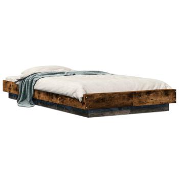 Bettgestell mit LED Geräucherte Eiche 80 x 200 cm Holzwerkstoff