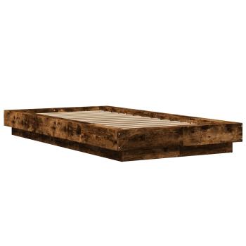 Bettgestell mit LED Geräucherte Eiche 80 x 200 cm Holzwerkstoff
