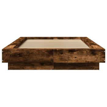 Bettgestell mit LED Geräucherte Eiche 80 x 200 cm Holzwerkstoff