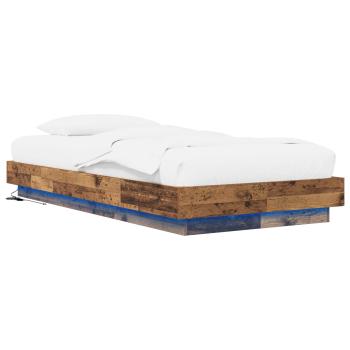 Bettgestell mit LED Altholz 80 x 200 cm Holzwerkstoff