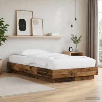 Bettgestell mit LED Altholz 80 x 200 cm Holzwerkstoff