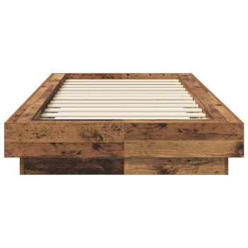 Bettgestell mit LED Altholz 80 x 200 cm Holzwerkstoff