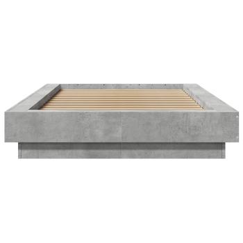 Bettgestell mit LED Betongrau 80 x 200 cm Holzwerkstoff