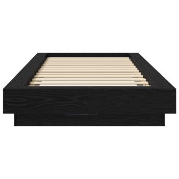 Bettgestell mit LED Schwarze Eiche 80 x 200 cm Holzwerkstoff
