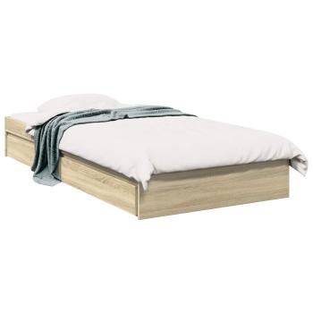 Bettgestell mit Stauraum Sonoma-Eiche 80 x 200 cm Holzwerkstoff