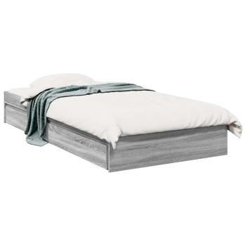 Bettgestell mit Stauraum Grau Sonoma 80 x 200 cm Holzwerkstoff