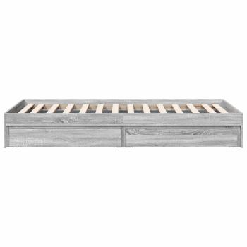 Bettgestell mit Stauraum Grau Sonoma 80 x 200 cm Holzwerkstoff