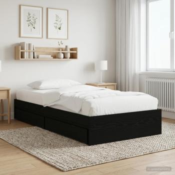ARDEBO.de - Bettgestell mit Stauraum Schwarze Eiche 80 x 200 cm