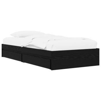 Bettgestell mit Stauraum Schwarze Eiche 80 x 200 cm