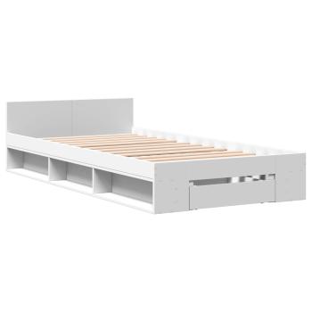 Bettgestell mit Stauraum Weiß 80 x 200 cm Holzwerkstoff