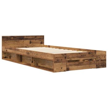 Bettgestell mit Stauraum Altholz 80 x 200 cm Holzwerkstoff