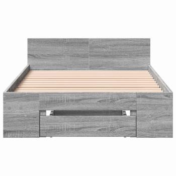 Bettgestell mit Stauraum Grau Sonoma 80 x 200 cm Holzwerkstoff