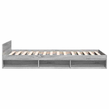 Bettgestell mit Stauraum Grau Sonoma 80 x 200 cm Holzwerkstoff