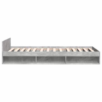Bettgestell mit Stauraum Betongrau 80 x 200 cm Holzwerkstoff