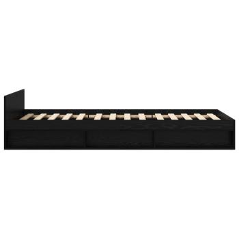 Bettgestell mit Stauraum mit Regal Schwarze Eiche 80 x 200 cm