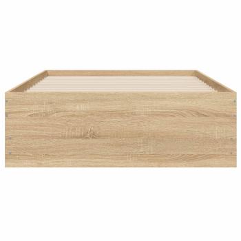 Bettgestell mit Stauraum Sonoma-Eiche Holzwerkstoff