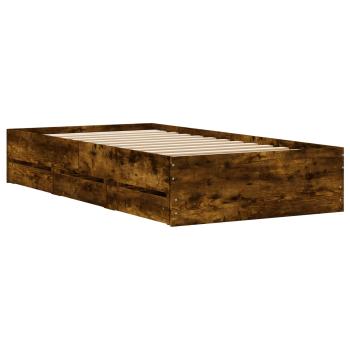 Bettgestell mit Stauraum Geräucherte Eiche Holzwerkstoff