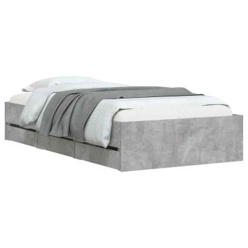 Bettgestell mit Stauraum mit Speicher Grau Sonoma Holzwerkstoff