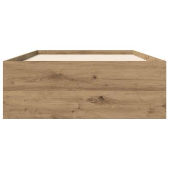 Bettgestell mit Stauraum Kunsthandwerk Eiche Holzwerkstoff