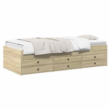 Bettgestell mit Stauraum Sonoma-Eiche 80 x 200 cm Holzwerkstoff