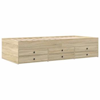 Bettgestell mit Stauraum Sonoma-Eiche 80 x 200 cm Holzwerkstoff
